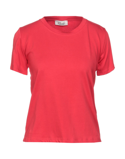 Shop Croche Crochè Woman T-shirt Red Size Xs Cotton, Elastane
