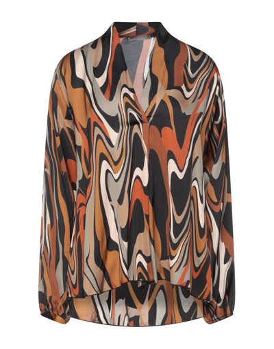 Shop Amelie Rêveur Woman Blouse Brown Size M/l Viscose, Silk