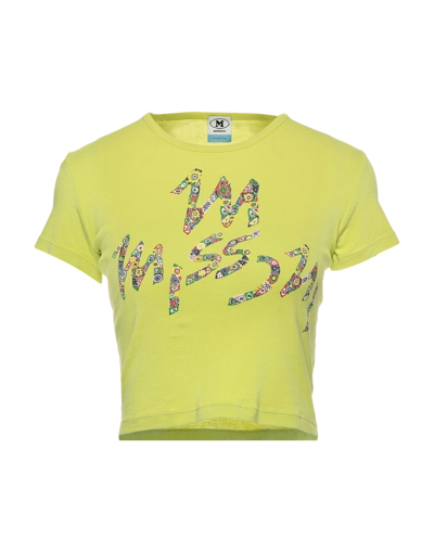 Shop M Missoni Woman T-shirt Acid Green Size M Cotton