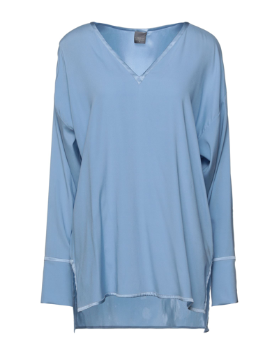 Shop Lorena Antoniazzi Woman Blouse Sky Blue Size 6 Silk, Elastane