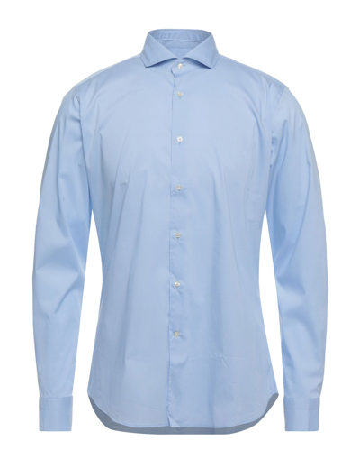 Shop Caliban Man Shirt Sky Blue Size 15 ½ Cotton, Polyamide, Elastane