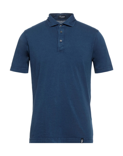 Shop Drumohr Polo Shirts In Slate Blue