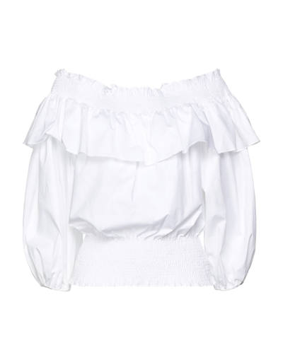Shop Liu •jo Woman Top White Size 8 Cotton, Elastane