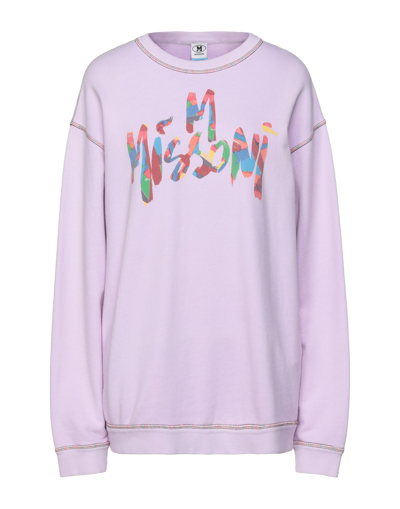 Shop M Missoni Woman Sweatshirt Lilac Size M Cotton