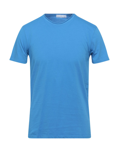 Shop Daniele Fiesoli Man T-shirt Azure Size Xxl Cotton In Blue