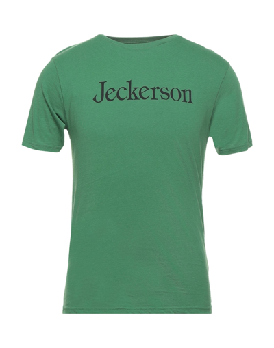 Shop Jeckerson Man T-shirt Green Size Xl Cotton