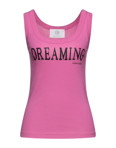 Shop Alberta Ferretti Woman Tank Top Pink Size Xs Cotton