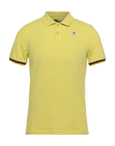 Shop K-way Man Polo Shirt Yellow Size S Cotton, Elastane