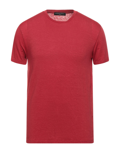 Shop Daniele Fiesoli Man T-shirt Red Size S Linen, Elastane