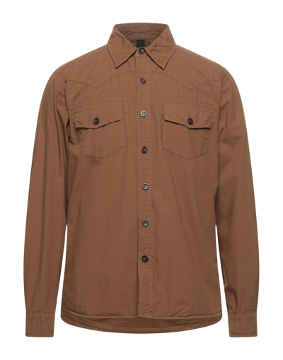 Shop Original Vintage Style Man Shirt Brown Size 36 Cotton