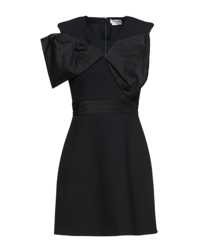 Shop Alexander Mcqueen Woman Mini Dress Black Size 8 Wool, Silk, Polyamide, Cotton