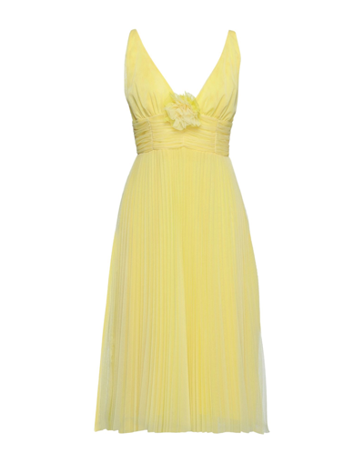 Shop Anna Molinari Woman Midi Dress Yellow Size 14 Polyester