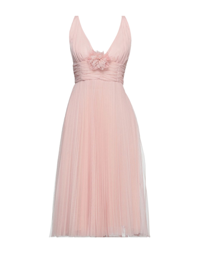 Shop Anna Molinari Woman Midi Dress Blush Size 8 Polyester In Pink
