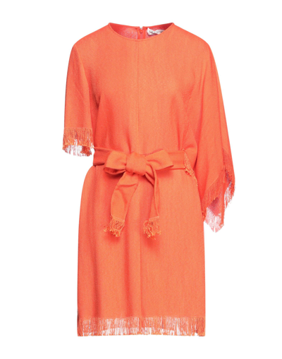 Shop Emilio Pucci Pucci Woman Mini Dress Orange Size 6 Viscose, Polyamide