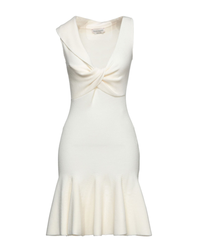 Shop Alexander Mcqueen Woman Mini Dress White Size S Wool