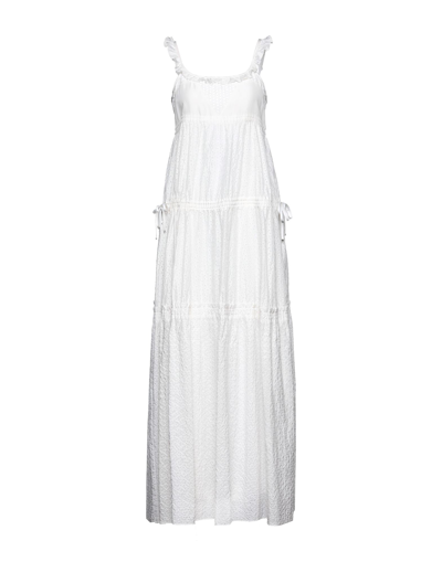 Shop Diesel Black Gold Woman Long Dress Ivory Size 2 Silk, Polyester In White