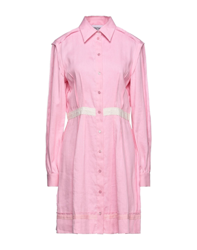 Shop Moschino Woman Mini Dress Pink Size 8 Lyocell, Linen, Cotton, Elastane
