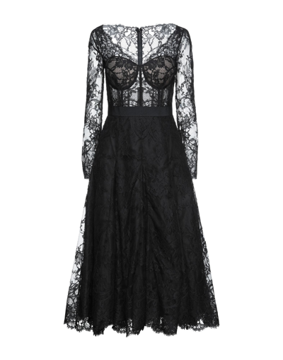 Shop Alexander Mcqueen Woman Midi Dress Black Size 8 Cotton, Polyamide, Silk