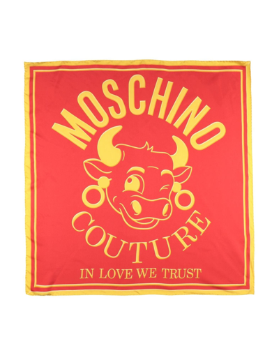 Shop Moschino Woman Scarf Red Size - Silk