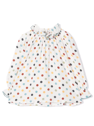 Shop La Stupenderia Polka Dot Blouse In Avorio