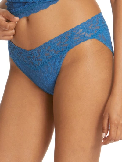 Shop Hanky Panky Signature Lace V-kini In Beguiling Blue