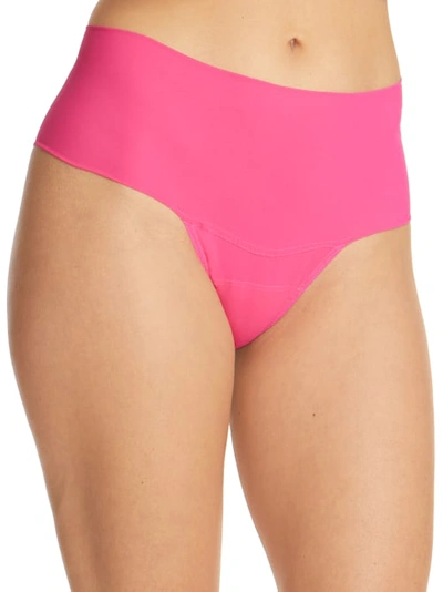 Shop Hanky Panky Breathe High-waist Thong In Provocative Pink