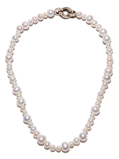 Shop M Cohen Perlina Pearl Necklace In Silber