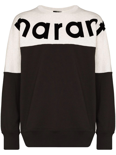 Shop Isabel Marant Howley Two-tone Sweatshirt In Schwarz