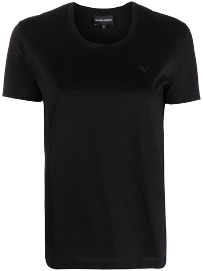 Shop Emporio Armani Round Neck Short-sleeved T-shirt In Schwarz