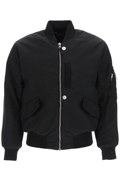 Shop Stone Island Shadow Project Hollowcore Poly Light Bomber Jacket In Black