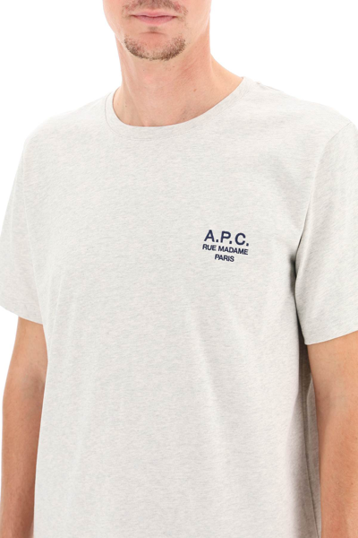 Shop Apc Raymond Logo Embroidery T-shirt In Grey