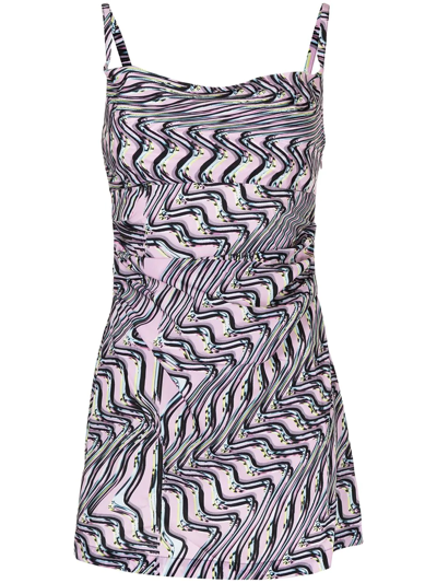 Shop Maisie Wilen Abstract-pattern Short Dress In Violett