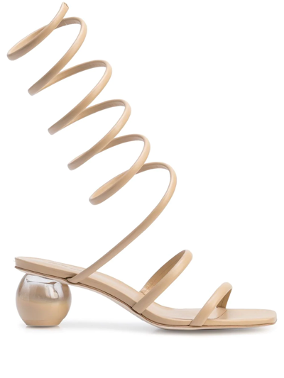 Shop Cult Gaia Freya Wraparound Sandals In Neutrals