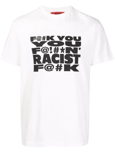 Shop 424 Bold Slogan T-shirt In Weiss