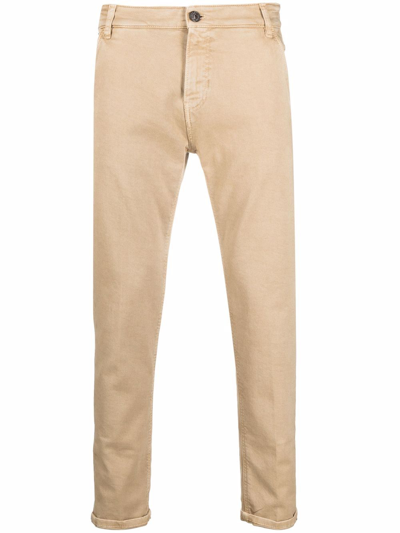 Shop Pt01 Slim-fit Chino Trousers In Nude