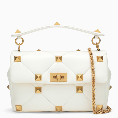 Shop Valentino Ivory Cross-body Bag With All-over Studs In White