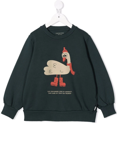 Shop Tiny Cottons Graphic Print Organic Cotton Sweatshirt In Green