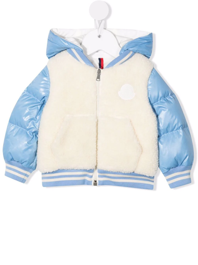 Moncler Baby Fleece And Down Jacket In Blue | ModeSens
