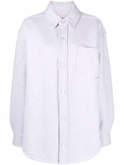 Shop Alexander Wang Long-sleeve Cotton Shirt In Grey