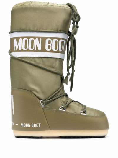 Shop Moon Boot Icon Padded Boots In Green