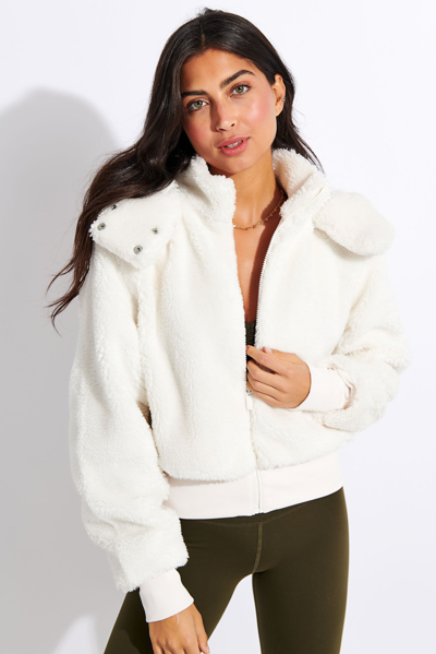 Shop Alo Yoga Foxy Sherpa Jacket In White