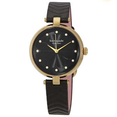 Shop Kate Spade Annadale Quartz Crystal Black Dial Ladies Watch Ksw1546 In Black,gold Tone