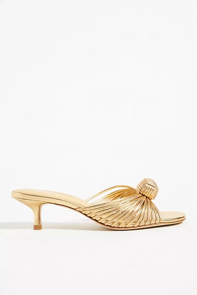 Shop Larroude Larroudé The Valerie Kitten-heel Sandals In Gold