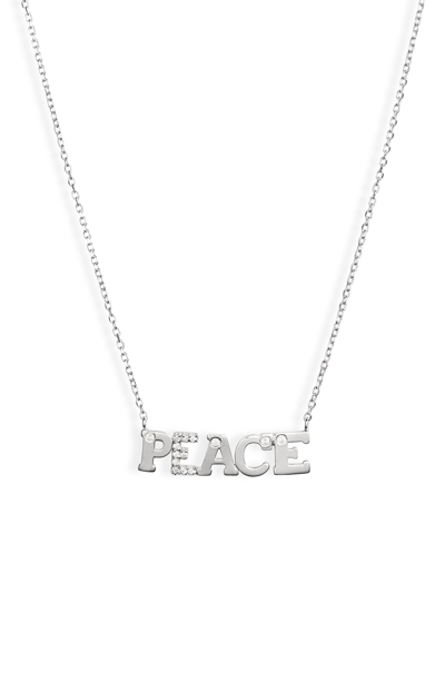 Shop Anzie Love Letter Peace Pendant Necklace In Silver/ Sapphire