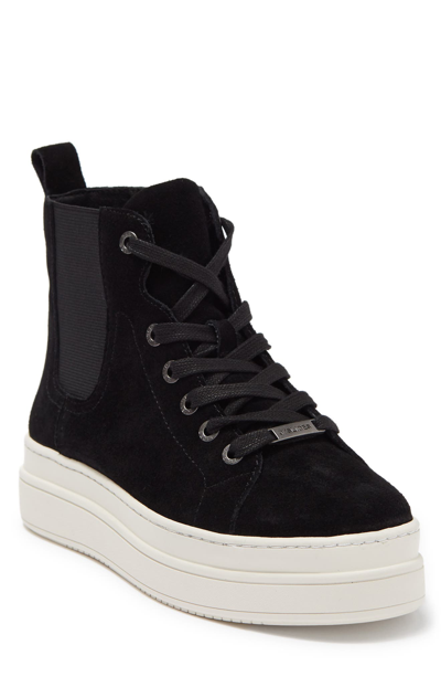 Shop Jslides Norris High Top Leather Platform Sneaker In Black