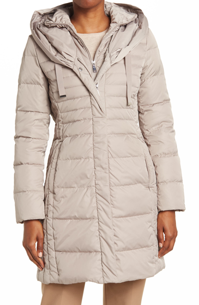 Tahari mia fitted puffer cheap coat