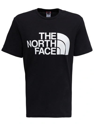 Shop The North Face Black Cotton T-shirt With Logo Print