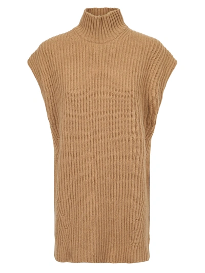 Shop Ganni Wool Vest In Brown