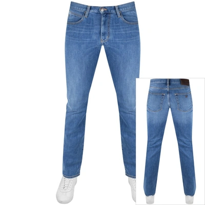 Shop Armani Collezioni Emporio Armani J45 Regular Jeans Light Wash Blue