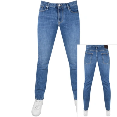 Shop Armani Collezioni Emporio Armani J06 Slim Jeans Light Wash Blue